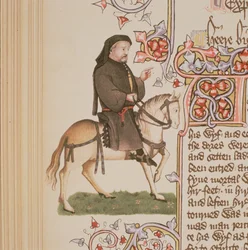 Porträtt av Chaucer, från The Canterbury Tales av Geoffrey Chaucer (ca 1342-1400) Ellesmere Manuscript, faksimilupplaga, 1911